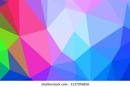 Light BLUE vector low poly layout. Triangular geometric sample with gradient.  Brand new style for your business design.