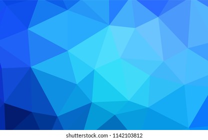 Light BLUE vector low poly layout. Geometric illustration in Origami style with gradient.  Template for cell phone's backgrounds.