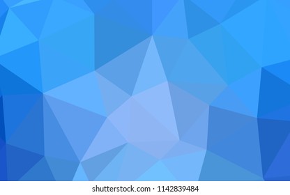 Light BLUE vector low poly cover. Triangular geometric sample with gradient.  Triangular pattern for your design.