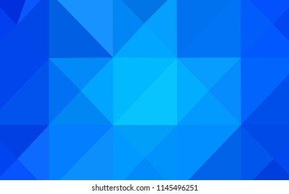 Light BLUE vector low poly layout. Triangular geometric sample with gradient.  A new texture for your design.