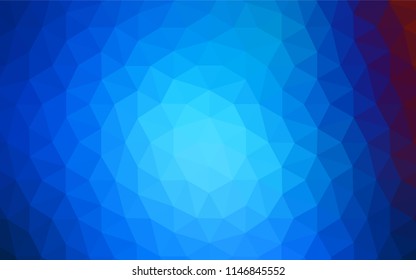 Light BLUE vector low poly layout. Geometric illustration in Origami style with gradient.  Triangular pattern for your design.