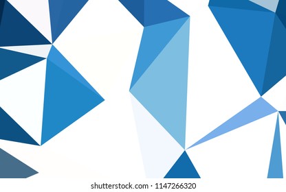 Light BLUE vector low poly cover. Shining colorful illustration with triangles. Brand new style for your business design.