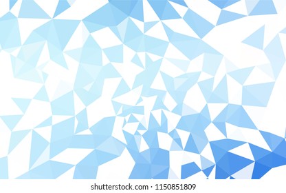 Light BLUE vector low poly layout. Triangular geometric sample with gradient.  Pattern for a brand book's backdrop.