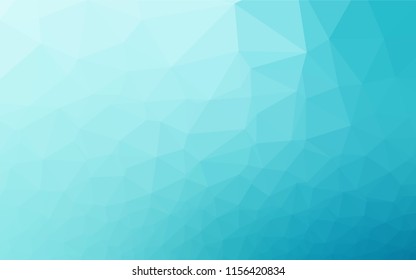 Light BLUE vector low poly layout. Geometric illustration in Origami style with gradient.  The template can be used as a background for cell phones.