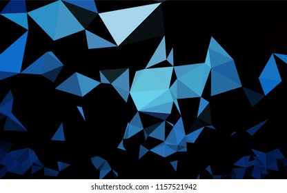 Light BLUE vector low poly layout. Triangular geometric sample with gradient.  The textured pattern can be used for background.