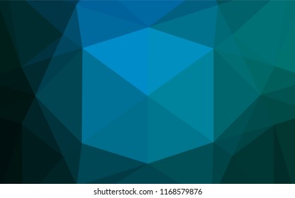 Light BLUE vector low poly cover. Brand new colored illustration in blurry style with gradient. The polygonal design can be used for your web site.