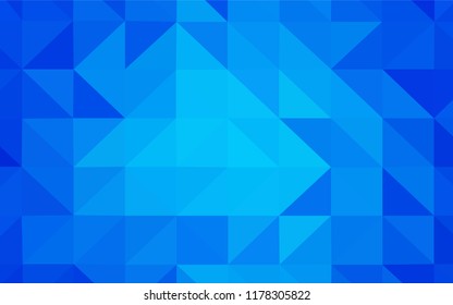Light BLUE vector low poly cover. Creative illustration in halftone style with triangles. Best triangular design for your business.