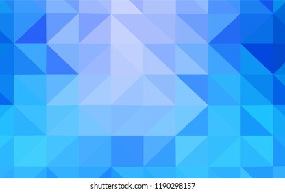 Light BLUE vector low poly cover. Triangular geometric sample with gradient.  A completely new design for your leaflet.