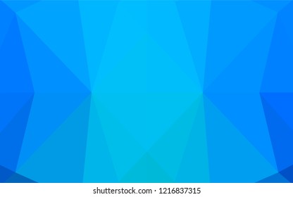 Light BLUE vector low poly cover. Geometric illustration in Origami style with gradient.  The textured pattern can be used for background.