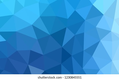 Light BLUE vector low poly texture. Shining polygonal illustration, which consist of triangles. Triangular pattern for your design.