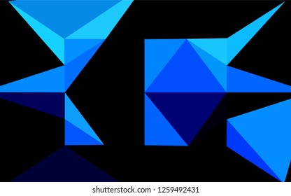 Light BLUE vector low poly layout. A sample with polygonal shapes. The textured pattern can be used for background.