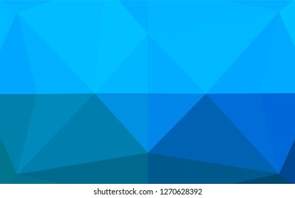 Light BLUE vector low poly cover. An elegant bright illustration with gradient. Triangular pattern for your business design.