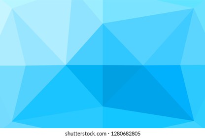 Light BLUE vector low poly cover. Creative illustration in halftone style with gradient. Triangular pattern for your business design.