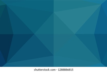 Light BLUE vector low poly layout. Shining illustration, which consist of triangles. A new texture for your design.