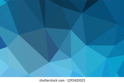 Light BLUE vector low poly cover. Creative geometric illustration in Origami style with gradient. Best triangular design for your business.