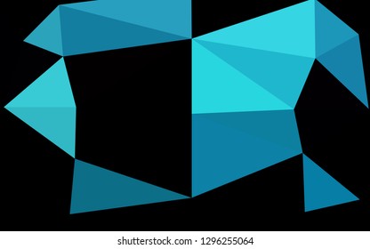 Light BLUE vector low poly layout. Triangular geometric sample with gradient.  New texture for your design.