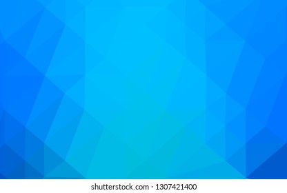 Light BLUE vector low poly cover. Triangular geometric sample with gradient.  Template for your brand book.