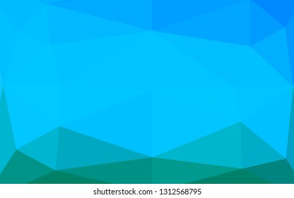 Light BLUE vector low poly layout. Shining illustration, which consist of triangles. Elegant pattern for a brand book.