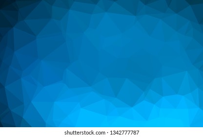 Light BLUE vector low poly cover. A vague abstract illustration with gradient. Triangular pattern for your business design.