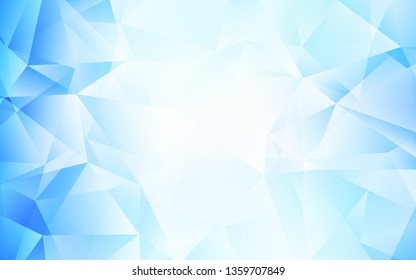 Light BLUE vector low poly layout. Triangular geometric sample with gradient.  A new texture for your web site.