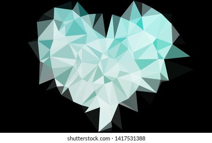 Light BLUE vector low poly texture. Triangular geometric sample with gradient.  New texture for your design.