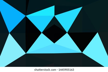 Light BLUE vector low poly texture. Shining illustration, which consist of triangles. Textured pattern for background.
