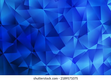 Light BLUE vector low poly background. Shining polygonal illustration, which consist of triangles. Triangular pattern for your design.