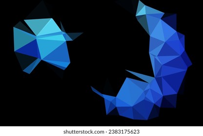 Diseño de polos bajo vector azul claro. Ilustración brillante, que consiste en triángulos. Plantilla para su libro de marca.