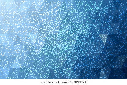 Light BLUE vector low poly crystal background with snowflakes. Polygon christmas design pattern . Low poly illustration of New Year celebration.