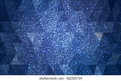 Light BLUE vector low poly crystal background with snowflakes. Polygon christmas design pattern . Low poly illustration of New Year celebration.