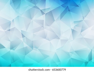 Light BLUE vector low poly background. Geometric illustration in Origami style with gradient.  The textured pattern can be used for background.