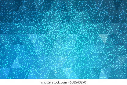 Light BLUE vector low poly crystal background with snowflakes. Polygon christmas design pattern . Low poly illustration of New Year celebration.