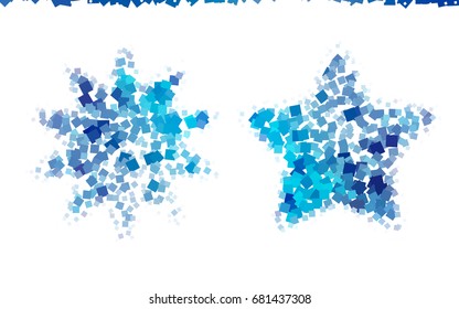 Light BLUE vector low poly background. A sample with a polygonal design. Illustration in polygonal style with repeating squares