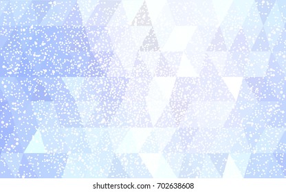 Light BLUE vector low poly crystal background with snowflakes. Polygon christmas design pattern . Low poly illustration of New Year celebration.