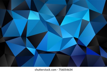 Light BLUE vector low poly pattern. Shining illustration, which consist of triangles. The polygonal design can be used for your web site.