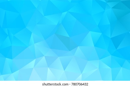 Light BLUE vector low poly pattern. Creative illustration in halftone style with gradient. Triangular pattern for your business design.
