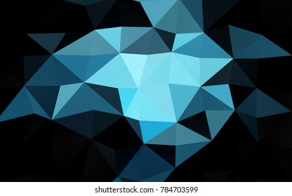 Light BLUE vector low poly template. Shining illustration, which consist of triangles. The template can be used as a background for cell phones.