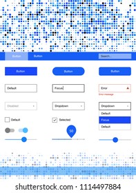 Light BLUE vector Material Design Kit with dots. Colorful Style guide with circles on abstract background. This sample is for your website.