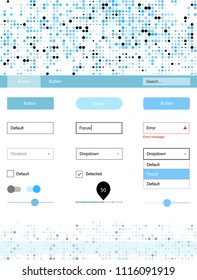 Light BLUE vector Material Design Kit with dots. Decorative ui kit design in abstract style with colorful dots. Modern template for your landing page.