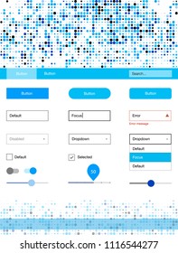 Light BLUE vector Material Design Kit with dots. Colorful Style guide with circles on abstract background. This sample is for your website.