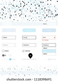 Light BLUE vector Material Design Kit with dots. Colorful Style guide with circles on abstract background. Beautiful layout for websites, landing pages.