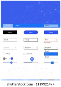 Light BLUE vector Material Design Kit with lines, circles. Simple Material Design Kit with colorful triangles, circles. Modern template for your landing page.