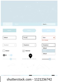 Light BLUE vector Material Design Kit with lines, circles. Simple Material Design Kit with colorful triangles, circles. This sample is for your website.