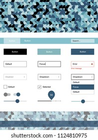 Light BLUE vector Material Design Kit with dots. Simple Material Design Kit with colorful dots in header. This sample is for your landing page.