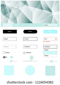 Light BLUE vector Material Design Kit with lines. Simple Material Design Kit with colorful mosaic of triangles. Beautiful layout for websites, landing pages.