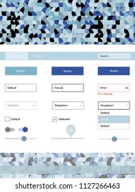 Light BLUE vector Material Design Kit with dots. Decorative ui kit design in abstract style with colorful dots. Beautiful layout for websites, landing pages.