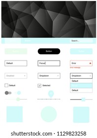 Light BLUE vector Material Design Kit with lines. Modern Style guide in polygonal style with triangles. Beautiful layout for websites, landing pages.