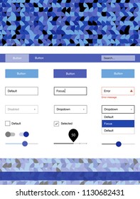 Light BLUE vector Material Design Kit with dots. Colorful Style guide with circles on abstract background. Beautiful layout for websites, landing pages.