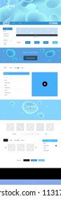 Light BLUE vector Material Design Kit with liquid shapes. Shining curly illustration in marble style with gradient. This template you can use for landing pages.
