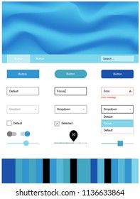 Light BLUE vector Material Design Kit with liquid shapes. Shining curly illustration in marble style with gradient. This template you can use for websites.